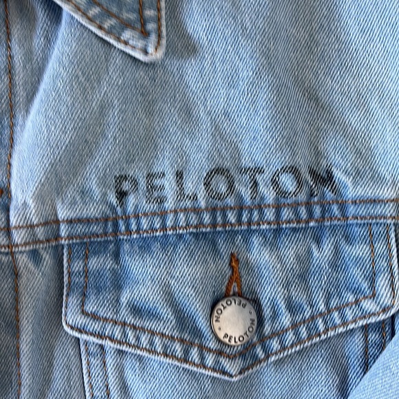 Peloton denim jacket. Size large light wash denim - Picture 3 of 5